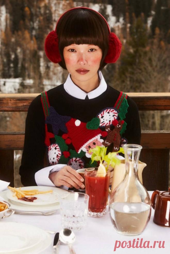 Новогодний крейзи жилетик. 
 
 Вот такой креативный вязаный топ (?) жилет (?) в новой коллекции Zara. Вид отдельно:
 Читать дальше