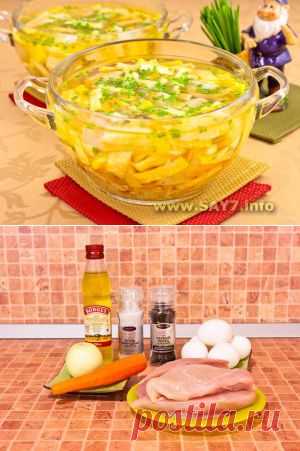 Куриный суп с яичными блинчиками