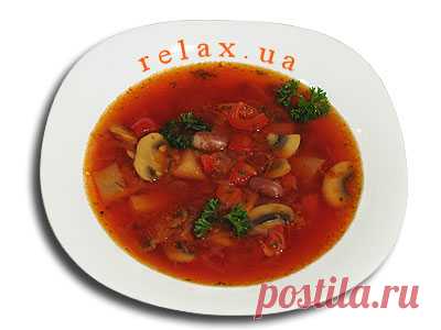 Постный борщ с фасолью и грибами » Рецепт, фото постного борща » Relax.UA