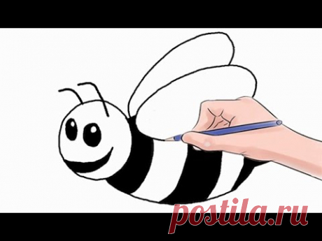 Как нарисовать пчелы легкий шаг за шагом