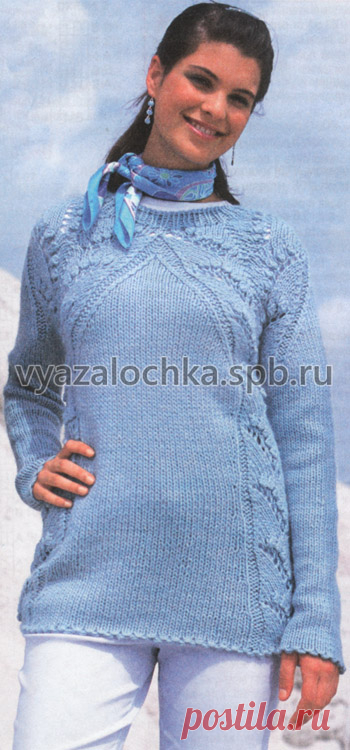 Пуловер спицами