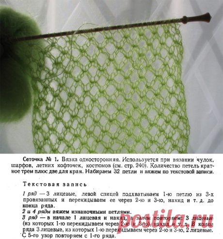 Узор для спиц «Сетка» | Шкатулочка для рукодельниц