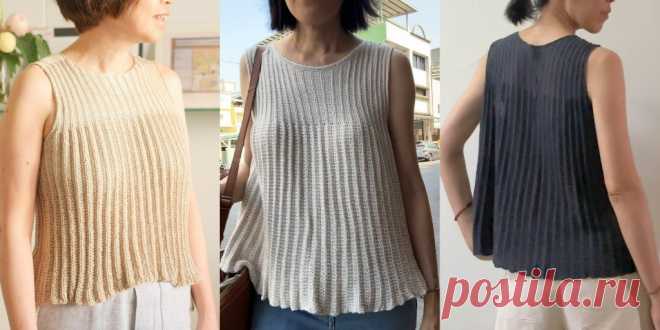 Вязаный топ плиссе Pleated Top
