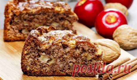 Яблочный пирог с грецким орехом, устоять невозможно | Самые вкусные кулинарные рецепты