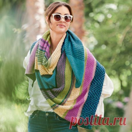 Треугольный платок - схема вязания спицами с описанием на Verena.ru