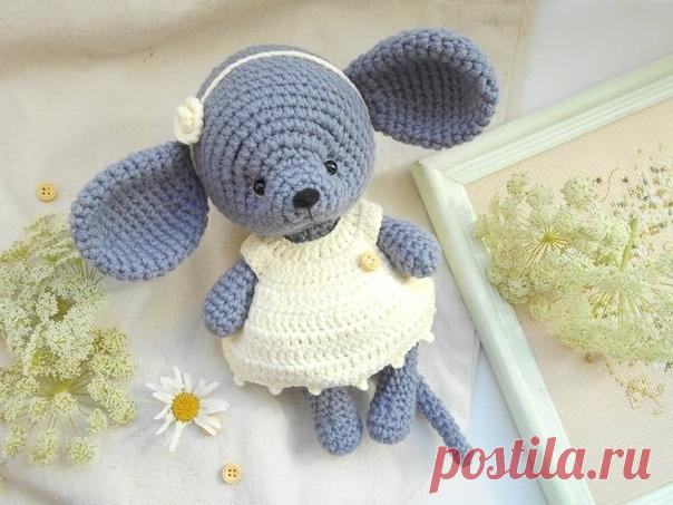 Милая Мышка, вязание крючком, описание в PDF Схема вязания 