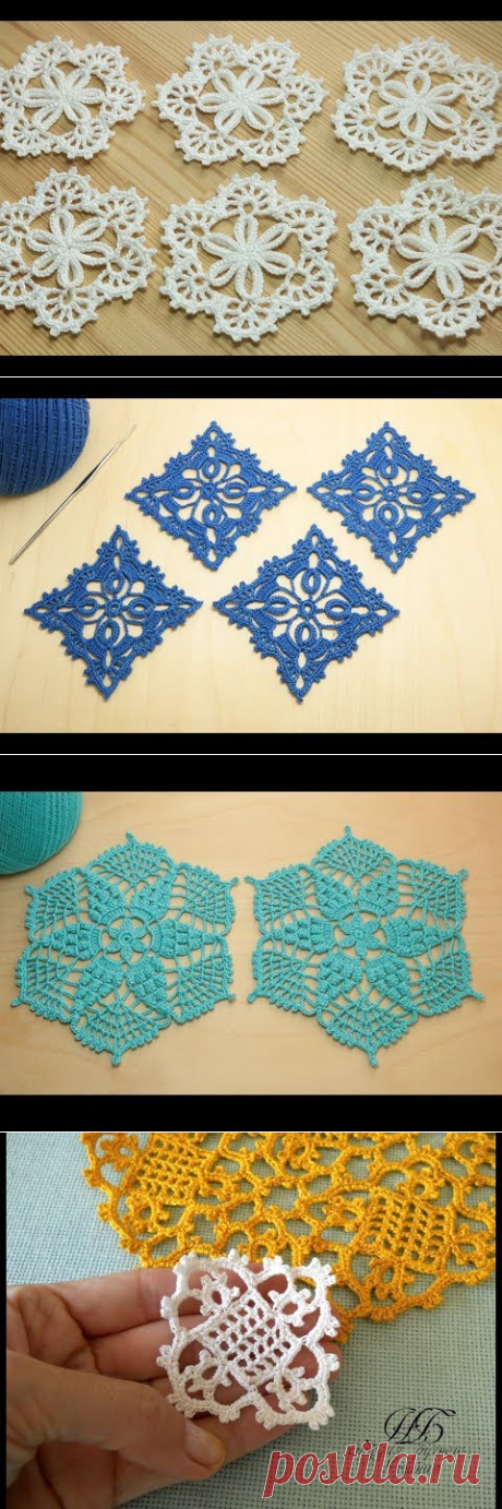 (29) Ажурный мотив крючком - мастер класс по вязанию - crochet lesson - YouTube