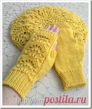 Желтые митенки с описанием