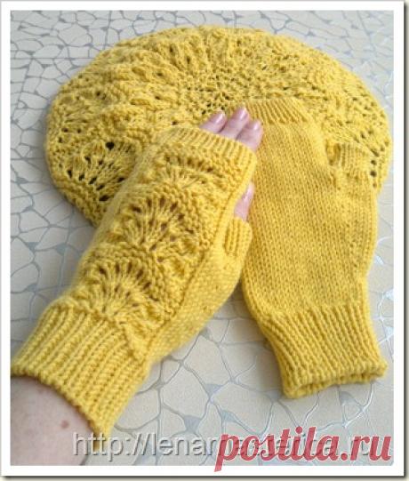 Желтые митенки с описанием