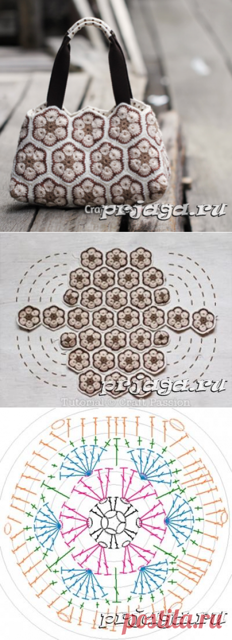 Сумка крючком из мотивов