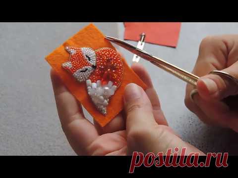 брошь Лисичка МК ч.4 для начинающих | вышивка бисером