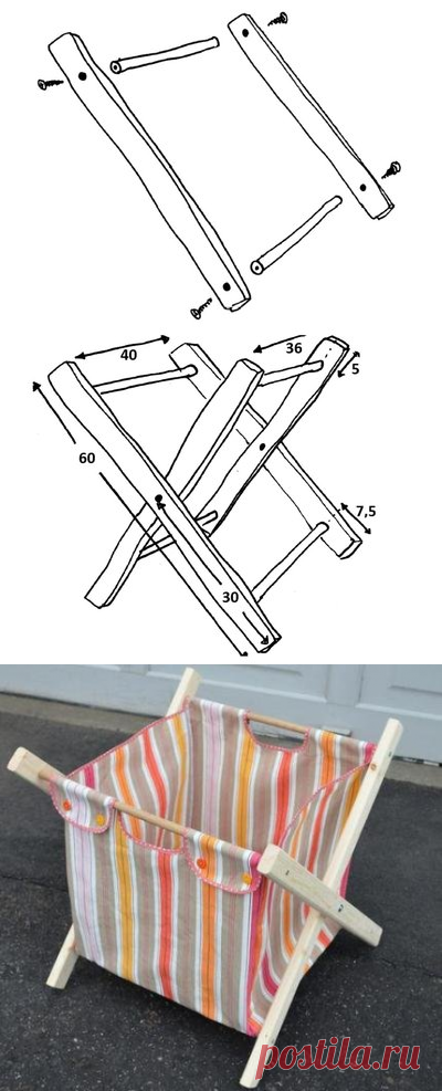 Красивая складная корзина для белья своими руками | diy-idea | Яндекс Дзен