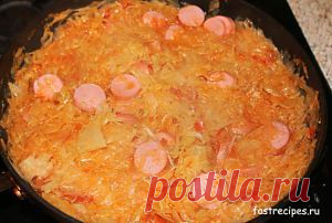 Простая солянка из капусты с сосисками. | Очень быстрые рецепты