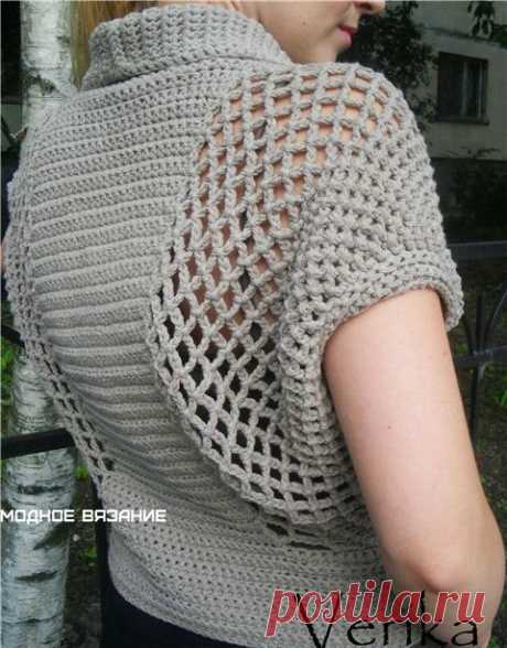 Болеро на пуговицах крючком - Crochet Modnoe Vyazanie