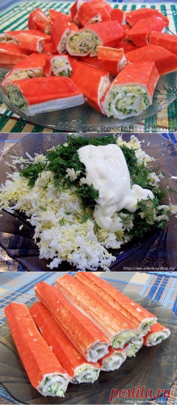 Необычная и вкусная закуска: фаршированные крабовые палочки!.