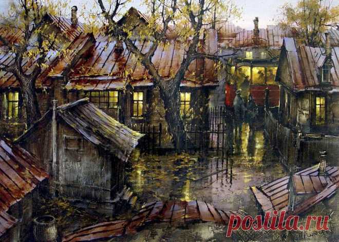 Старые улочки... Художник Вячеслав Анатольевич Курсеев.
