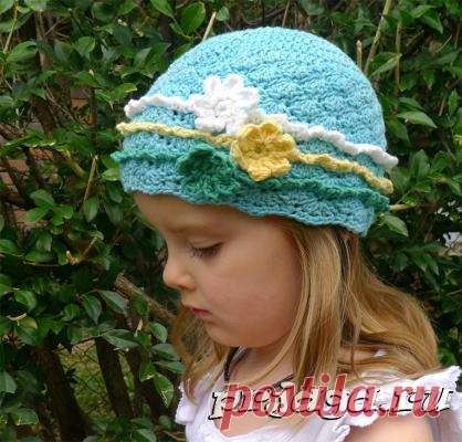 Летняя шапочка крючком для девочки любого возраста