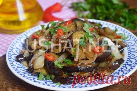 Баклажаны жареные с луком. Пошаговый рецепт с фото - Кушать нет