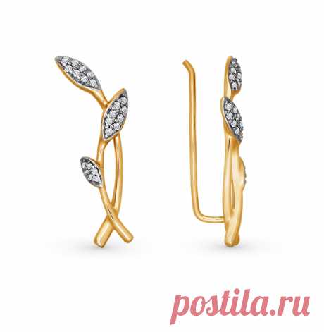 Золотые серьги с фианитами SOKOLOV 026395*: розовое золото, фианит — купить в интернет-магазине SUNLIGHT, фото, артикул 37719
