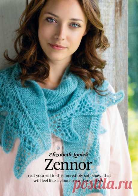 Вязание шали Zennor, The Knitter 75