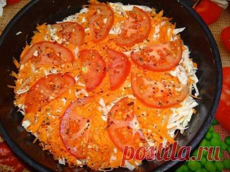 ЗАЛИВНОЙ ПИРОГ С КАПУСТОЙ И ФАРШЕМ