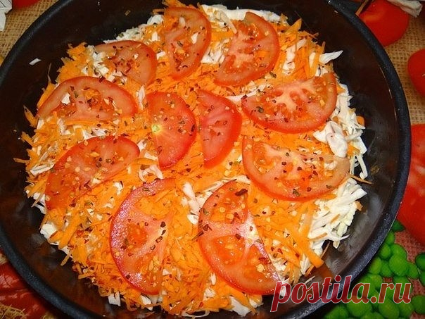 ЗАЛИВНОЙ ПИРОГ С КАПУСТОЙ И ФАРШЕМ