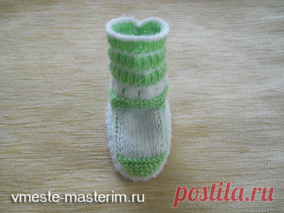 Как связать пинетки для малыша спицами (мастер-класс)