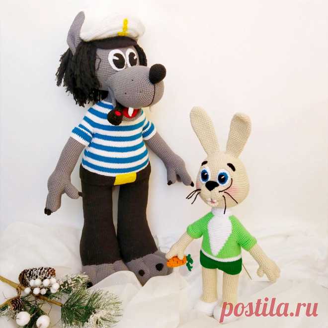 PDF Заяц крючком. FREE crochet pattern; Аmigurumi toy patterns. Амигуруми схемы и описания на русском. Вязаные игрушки и поделки своими руками #amimore - большой зайка из обычной пряжи, заяц из детского мультфильма "Ну, Погоди!", зайчик из мультика, кролик, зайчонок, крольчонок.