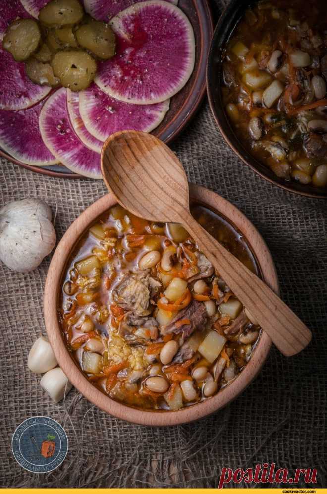 Баранья похлёбка с чесноком. 