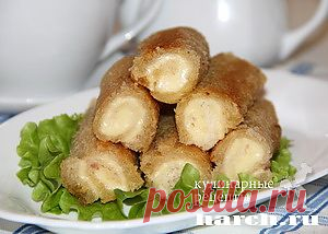 Гренки-рулетики с сыром | Харч.ру - рецепты для любителей вкусно поесть