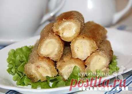 Гренки-рулетики с сыром | Харч.ру - рецепты для любителей вкусно поесть