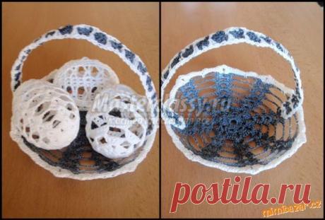 Вяжем "Корзинки и вазочки" для пасхальных яиц крючком. Фото мастер-класс / Мастерклассы Блоги