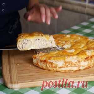 Обалденный мясной пирог без возни с тестом. Очень сочно и вкусно!