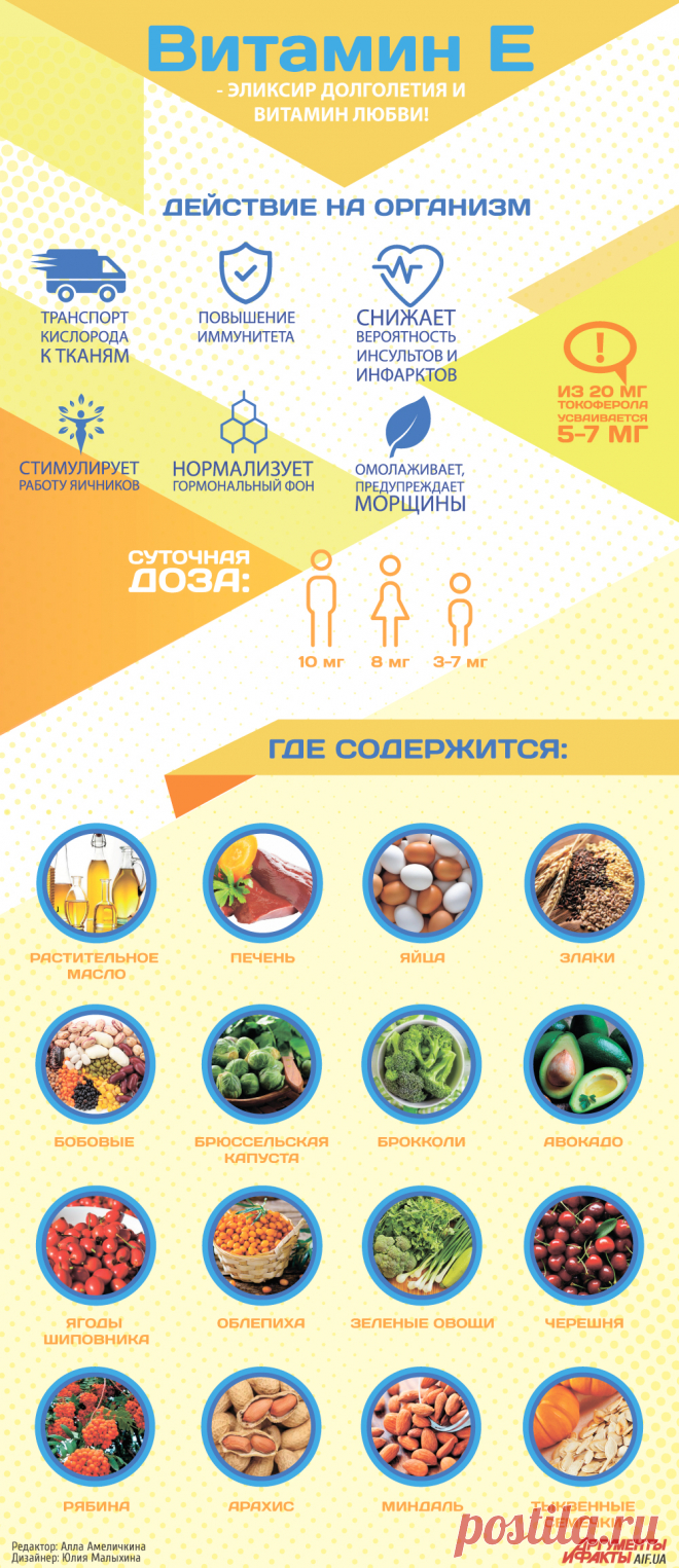 Витамин Е: молодость и красота или вред здоровью? | Инфографика | АиФ Украина