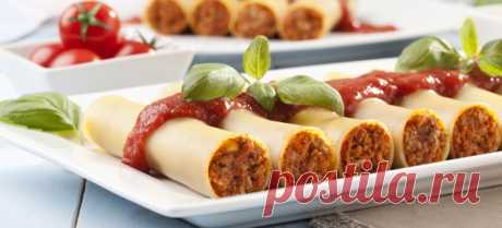 Каннеллони – вкусные макаронные трубочки с разными начинками