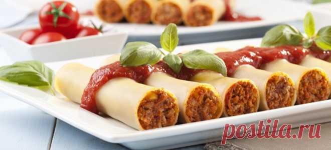 Каннеллони – вкусные макаронные трубочки с разными начинками