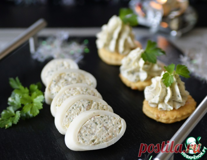 Кальмары, фаршированные сырным муссом – кулинарный рецепт