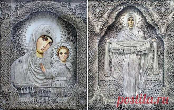 Иконы в технике "макраме"