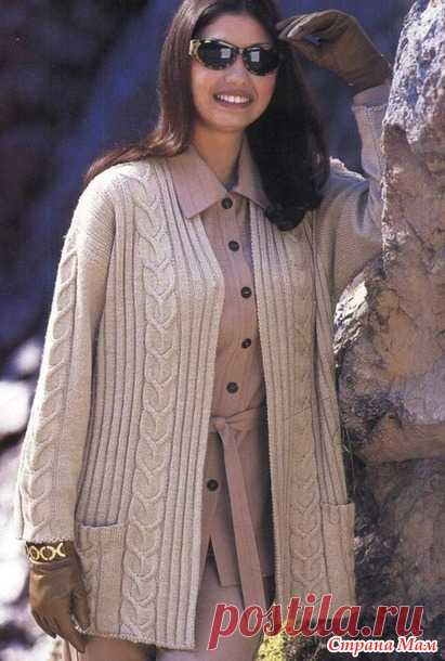 Жакет с вертикальным узором - Вязание спицами - Страна Мам