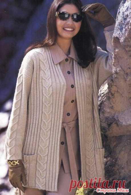 Жакет с вертикальным узором - Вязание спицами - Страна Мам