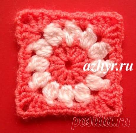 Простой квадратный мотив крючком | Ажур