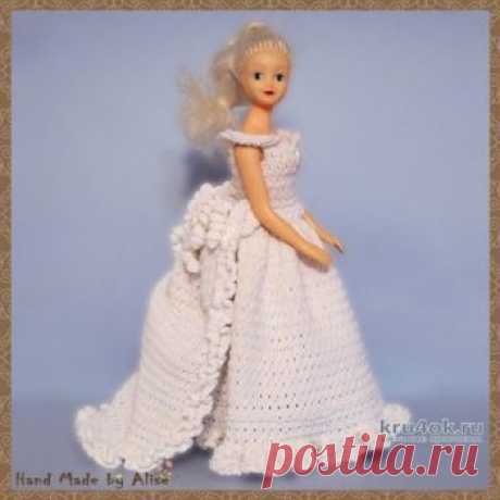 Платье для Барби невесты. Работа Alise Crochet Барби - красавица: Платье невесты Для куклы: Barbie, Барби нового образца Описание: Original - ASN_Wedding Day Технология: Вязание крючком Сложность: Требуется
