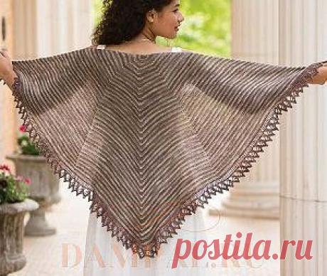 Двухцветная шаль «Уайли» (Вязание спицами) | Журнал Вдохновение Рукодельницы