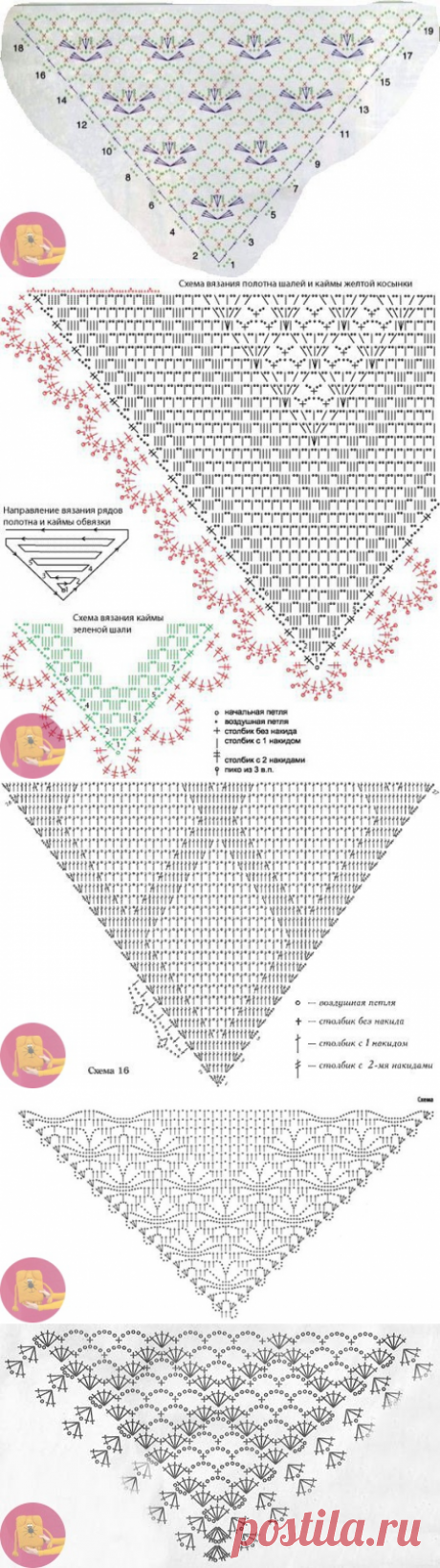 ЛЮБЛЮ ВЯЗАТЬ: 8 простых и красивых схем для шали крючком