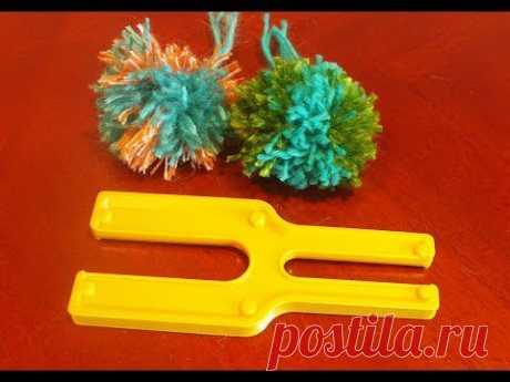 ▶ Изготовление помпонов на шаблоне (Making pompons on the template) - YouTube