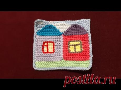 Вязание крючком. Техника интарсия для начинающих. Вязание и декор полотна.