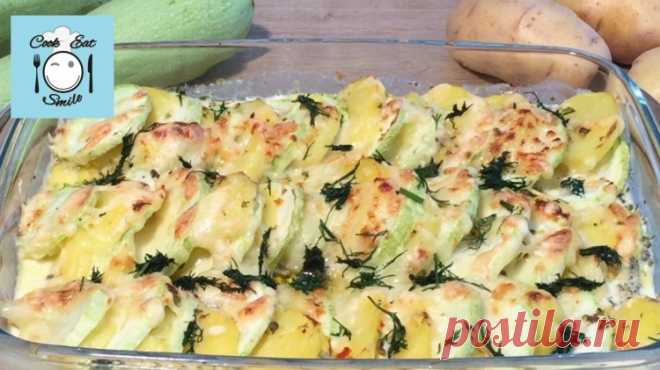 Картофель запечённый с кабачками и сыром - Простые рецепты Овкусе.ру
