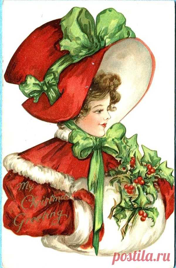 Новогодние и рождественские открытки прошлого века. | Русский след