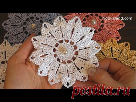 Crochet flower tutorial VERY EASY Crochet flower easy pattern