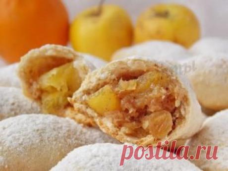 Вкусные пирожки с яблоками без дрожжей и яиц, зато с апельсином, корицей и изюмом!